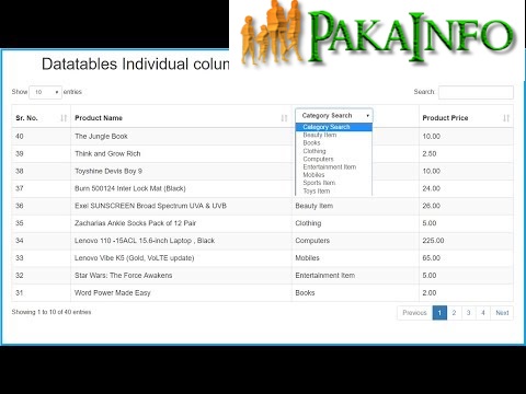 Laravel Server Side Individual Column Filtering | Pakainfo