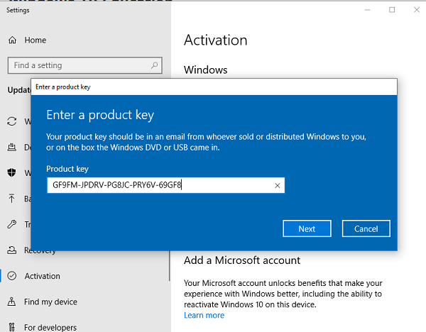activate windows 10 pro free product key 64 bit