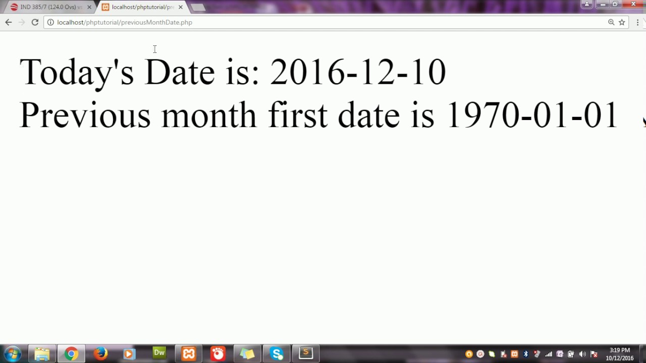 get previous date from given date in php