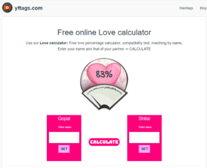 Love Calculator Online, Love Meter to Calculate True Love Percentage